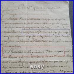 Minute originale 1729 Au Roy étant en son Conseil présentée Roi LOUIS XV Rare