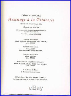 Monaco Mariage Rainier Grace Rarissime Programme Opera Danse Cocteau