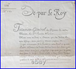 Monarchie. Signé LOUIS XVI. ROI Trésorier général somme au lieutenant 1780
