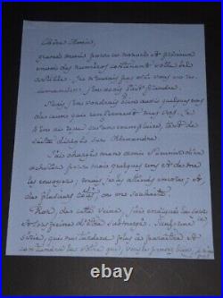 Montesquiou lettre, mes mémoires, des armoires. 4 pages sur papier bleu