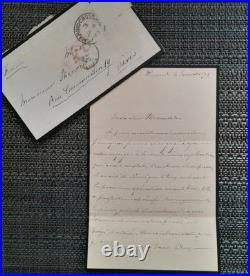 Mort Napoleon III Historique Lettre Autographe Signee Duc Bassano 04/01/1873