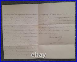 Mort Napoleon III Historique Lettre Autographe Signee Duc Bassano 04/01/1873