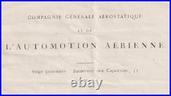 NADAR Lettre signée Premières nouvelles de la chute du Géant Ballon