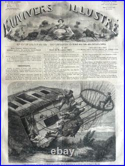 NADAR Lettre signée Premières nouvelles de la chute du Géant Ballon