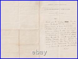 NADAR Lettre signée Premières nouvelles de la chute du Géant Ballon