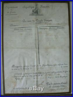 NAPOLEON BONAPARTE BREVET DE CAPITAINE SIGNE -1er EMPIRE 1803