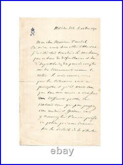 NAPOLEON III / Lettre autographe signée / Sedan / Bismarck / Captivité / Chute