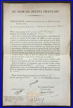 NAPOLÉON Ier (secrétaire) Beau document signé Consulat 1803