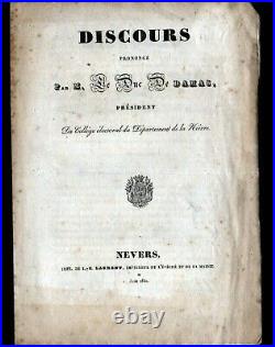 NEVERS (58) DISCOURS de 1830 du DUC de DAMAS-Crux Président du College Electoral