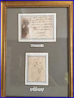 Napoleon Autographe / Deux Signatures Encadrées (bonaparte Et Np)