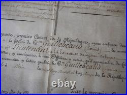 Napoleon BONAPARTE Brevet signé lieutenant BERTHIER 1804