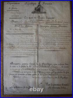 Napoleon BONAPARTE Brevet signé lieutenant BERTHIER 1804