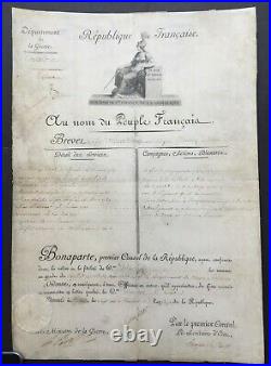 Napoléon BONAPARTE Document / lettre signée Brevet Officier Cavalerie 1803