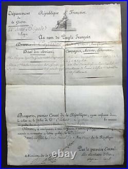 Napoléon Bonaparte Document / lettre signée Brevet Capitaine 1803