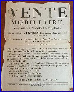 Notaire / Vente Notariale Affiche Vente Mobiliaire Louveciennes Be 1812