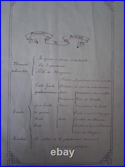 OBJET UNIQUE cahier de concours manuscrit souvenir 1892 dessins reliure brodée