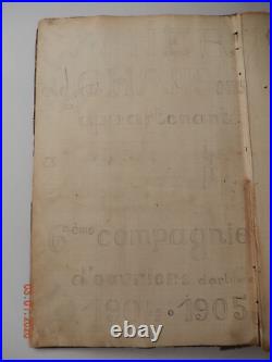 OBJET UNIQUE cahier manuscrit de 48 chansons de soldat 1905