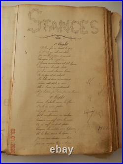 OBJET UNIQUE cahier manuscrit de 48 chansons de soldat 1905