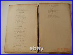 OBJET UNIQUE cahier manuscrit de 48 chansons de soldat 1905