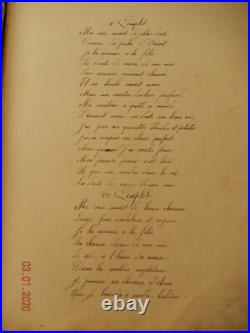 OBJET UNIQUE cahier manuscrit de 48 chansons de soldat 1905