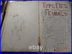 OBJET UNIQUE cahier manuscrit de 48 chansons de soldat 1905