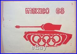 OLYMPIC GAMES MEXICO 1968 AFFICHE MAI 68 politique char Jeux Olympiques JO