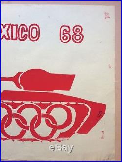 OLYMPIC GAMES MEXICO 1968 AFFICHE MAI 68 politique char Jeux Olympiques JO