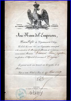 ORGEIX (09) M. Pierre LAURENS, ADJOINT au MAIRE / Lettre de Nomination en 1859