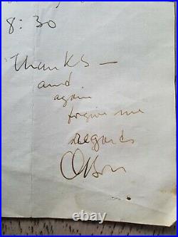ORSON WELLES Autographe/Lettre/ SUR LE TOURNAGE L'AFFAIRE DOMINICI A. Pol