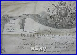 Ordre Royal Légion dHonneur Roi Charles X, signature Chancelier Macdonald. 1826