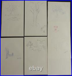 PERSONNALITES DIVERSES, 20 dessins originaux signés / ARBRES