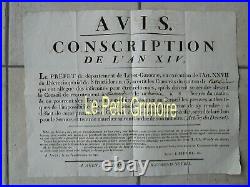 PLACARD 1806 AVIS CONSCRITS CASTELMORON pour réforme