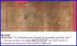 Parchemin 1300 sous PHILIPPE LE BEL époque Templiers signé GUIBAL Notaire Royal