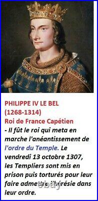 Parchemin 1300 sous PHILIPPE LE BEL époque Templiers signé GUIBAL Notaire Royal