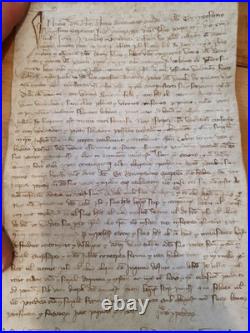 Parchemin Acte Notarié Ancien 1327 XIV Siècle Italie