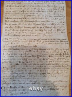 Parchemin Acte Notarié Ancien 1327 XIV Siècle Italie