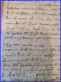Parchemin Acte Notarié Ancien 1327 XIV Siècle Italie