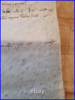 Parchemin Acte Notarié Ancien 1327 XIV Siècle Italie