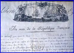 Parchemin Directoire An 4 San Remo 1796 Guerre Italie Revolution Francaise Rare