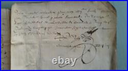 Parchemin en peau Acte du Vicomté de Bayeux 9 /02/1618 (jn60)