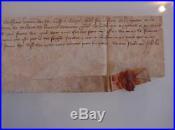 Parchemin manuscrit de 1387, Enguerrand de Coucy, Guerre de Cent Ans, rare