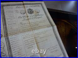 Passeport 1er Empire, 1806, dépt Seine et Oise, H 36cm x L 26cm