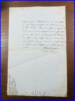 Paul Barras 1799 Rare Autographe Campagne d'Amérique Bonaparte Mathieu Tonnere