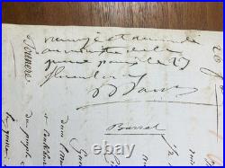 Paul Barras 1799 Rare Autographe Campagne d'Amérique Bonaparte Mathieu Tonnere