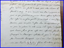 Paul Barras 1799 Rare Autographe Campagne d'Amérique Bonaparte Mathieu Tonnere