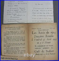 Paul FORT. Dossier, Lettres (Absinthe), Correspondances, Journaux, 1912