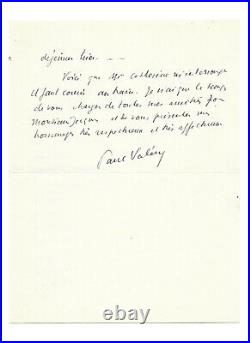 Paul VALÉRY / Lettre autographe signée / Catherine Pozzi / Vence / Poésie / Nice