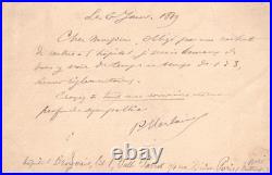 Paul VERLAINE Carte lettre autographe signée Verlaine rechute 1889