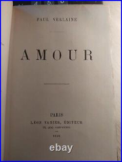 Paul Verlaine, 1888, Amour, Edition Originale, envoi autographe