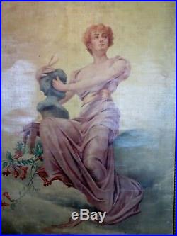 Peinture / affiche / panneau scène de théâtre entoilé (1877) de Louise ABBEMA